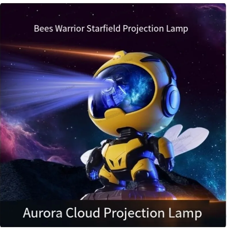 

Bee Robot Toy Star Galaxy Projector Emitting Diode Starry Night Light Projector Bedroom Decor Light