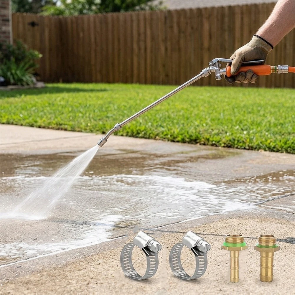 Sprayer Wand 29 Inches Long Built from Metal with Shut Valve and 1/4 3/8 1/2 Brass Barbs for For garden Applications
