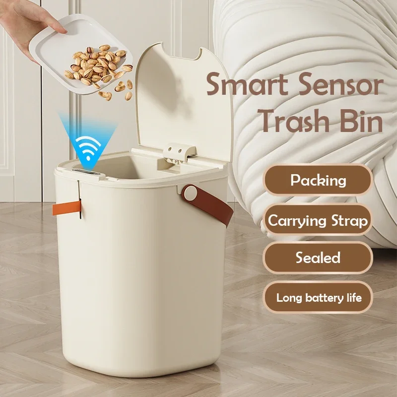 

16/20L Automatic Sensor Trash Can Smart Bathroom Trash Bin Home Wastebasket Food Waste Dustbin Kitchen Garbage Cube Trash Bucket