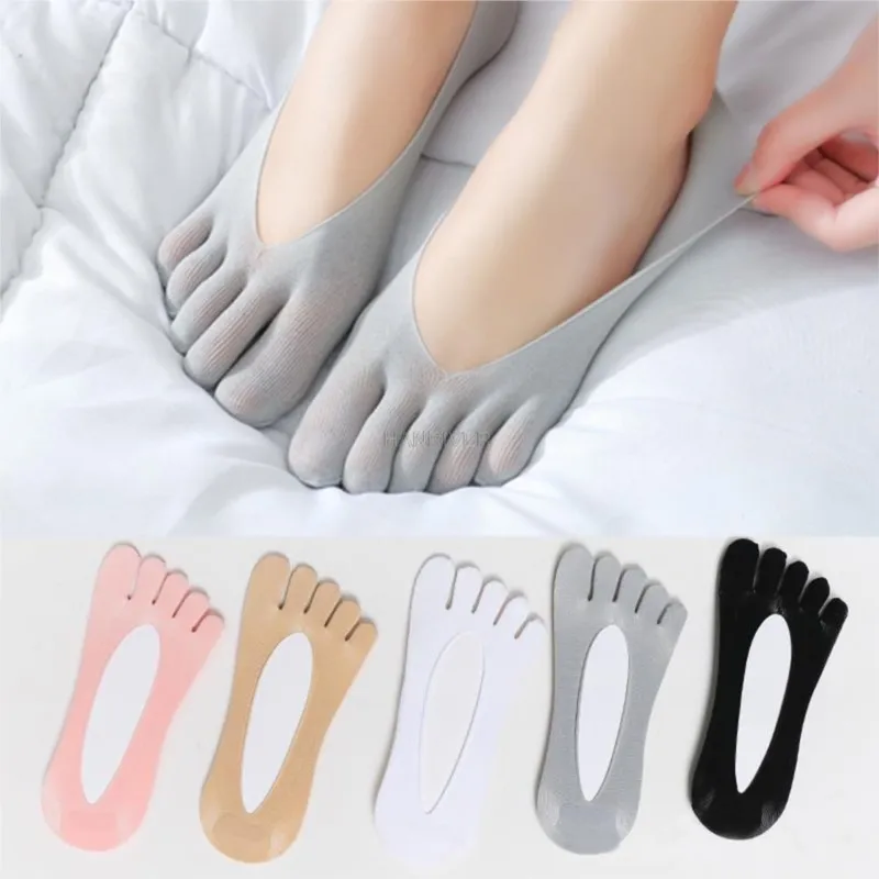 Calcetines de compresión ortopédicos con punta para mujer, forro de corte ultrabajo con pestaña de Gel, transpirables/absorbentes del sudor/desodorante/invisibles