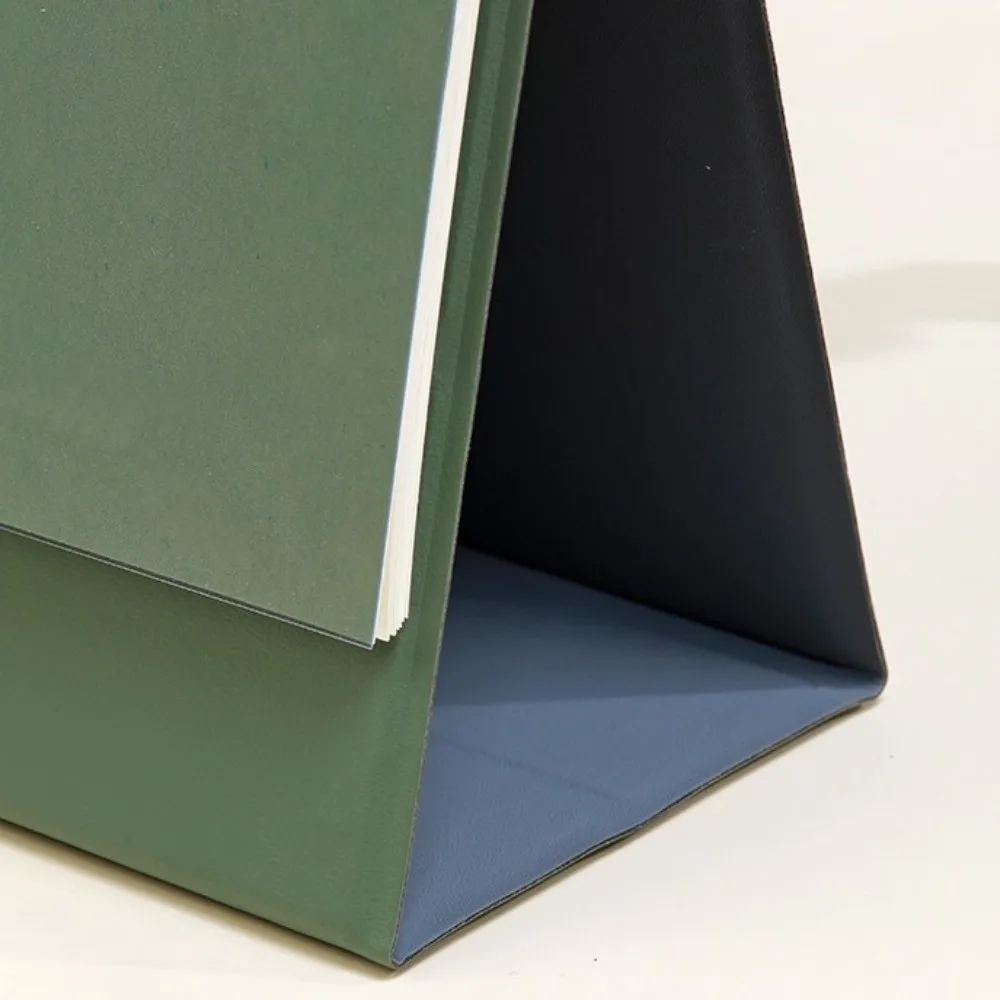 

Chinese Style 2026 Desk Calendar Solid Color Month Date Display Horse Year Calendar Simple PU Leather Monthly Planner Office Use