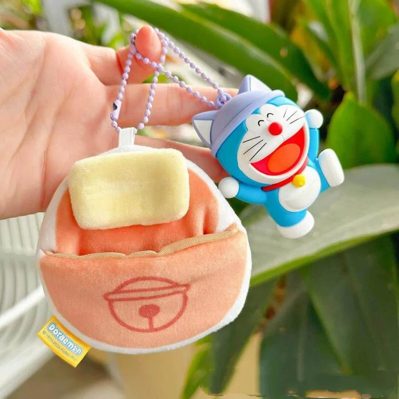 Kawaii Cartoon Doraemon Sleeping Bag Keychain Anime Peripheral Couple Backpack Pendant Doll Friend Birthday Gift Decoration