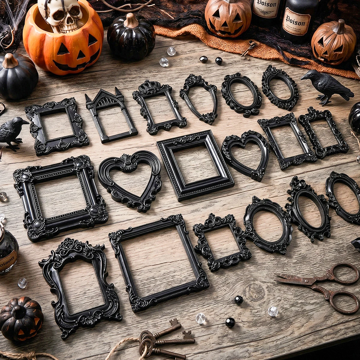 1PC, Halloween Decor, Baroque Mini Three-Dimensional Engraved Props, Halloween Ghost Festival Scene Set-Up
