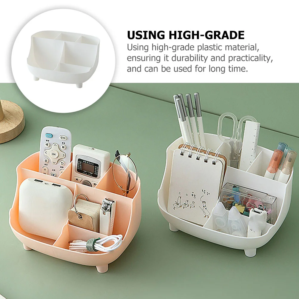 Desktop Storage Box Modern Style Stationery Holder Organizer Multi-function Phone Stand Plastic Office Container