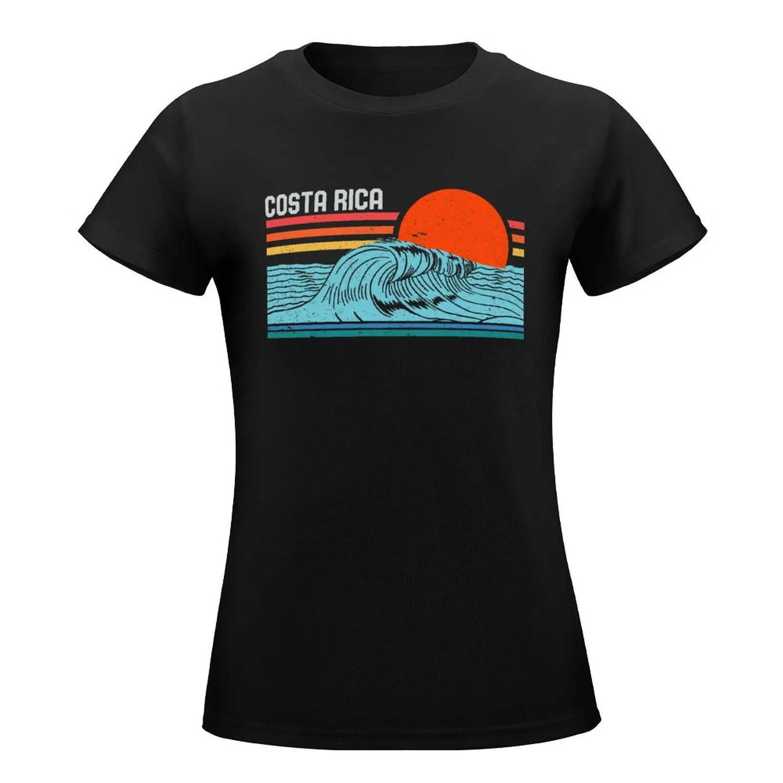 Vintage Costa Rica Beach Surfing Retro Surf 70s 80s Wave T-Shirt plain summer tops Woman fashion