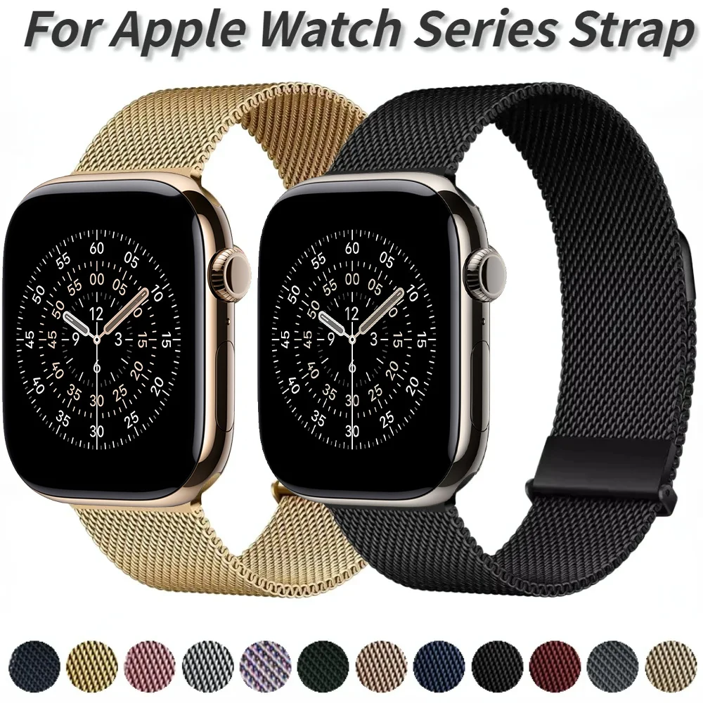 

Milanese Strap for Apple Watch 11 10 9 8 7 46/42mm 45/41mm Ultra 49mm Breathable Bracelet iWatch Series 6 5 4 SE 44mm 40mm Band