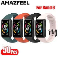 50PCS Wrist Strap For Huawei Honor Band 6 Bracelet Silicone Watch Strap for HUAWEI BAND 6 Honor Band 6 Watchband Accessories