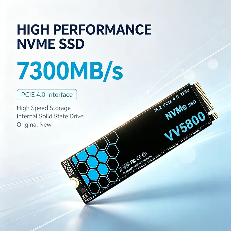 Latest Fast Speed VV5800 High Speed M2 NVMe PCIe Gen4 SSD 500GB 1TB 2TB 4TB Embedded Solid State Drive for Game Work PC Notebook