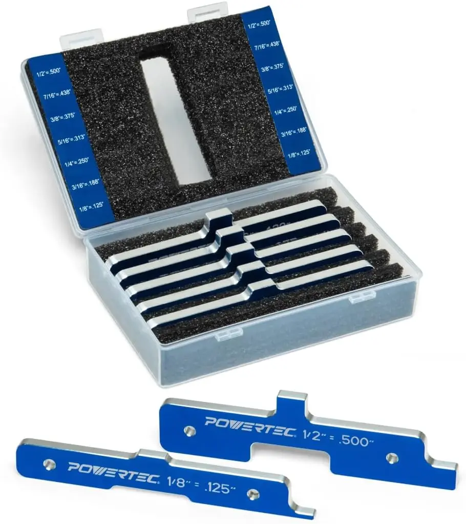 

7PC Woodworking Router Setup Blocks Set, Depth Gauge, Aluminum Bars for Table Saw & Band Saw - 3-in-1 Height Gauge