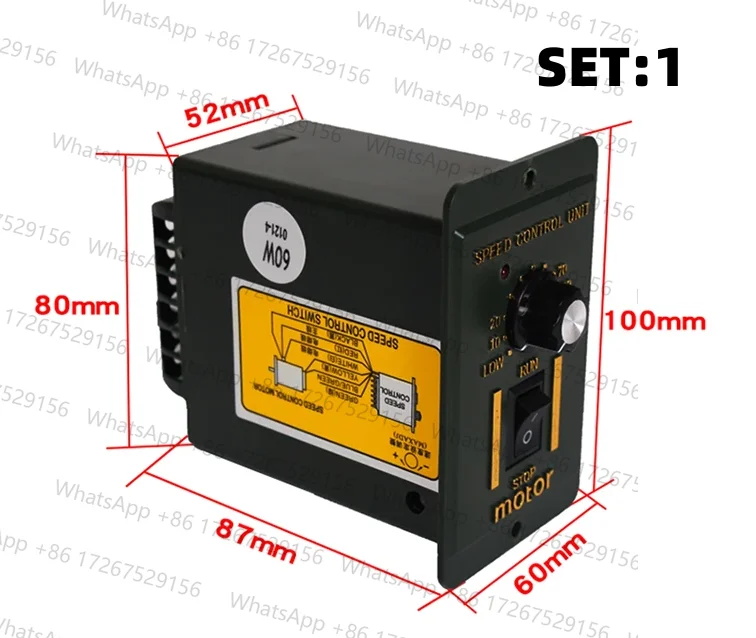 6W15W25W90W120W400W  AC Motor 220V Controller Speed Pinpoint intelligent digital speed Governor Ux-52  motor speed reducer box