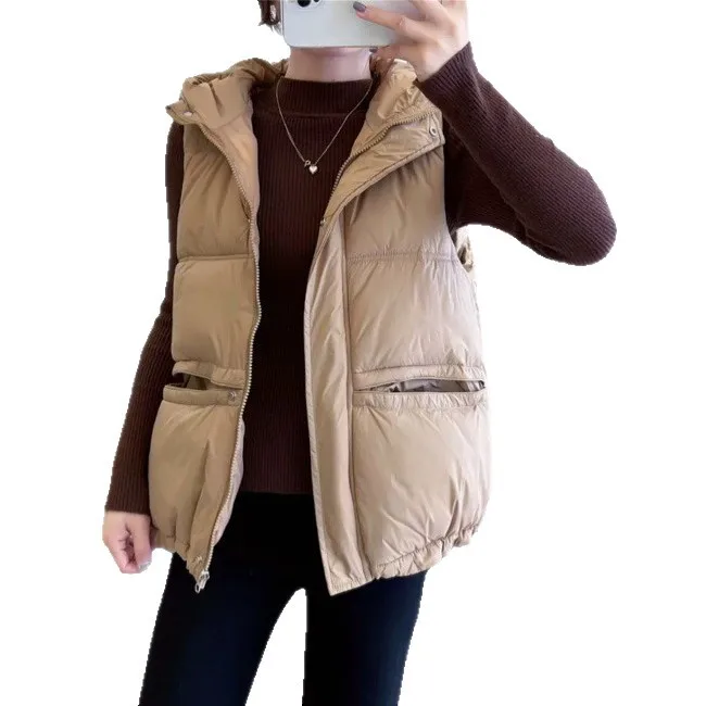 المرأة بطة أسفل سترة قصيرة مقنعين أكمام سترة منفوخة امرأة الشتاء صدرية ماكس مارا بوخهوفيك VT-365 abrigos de mujer