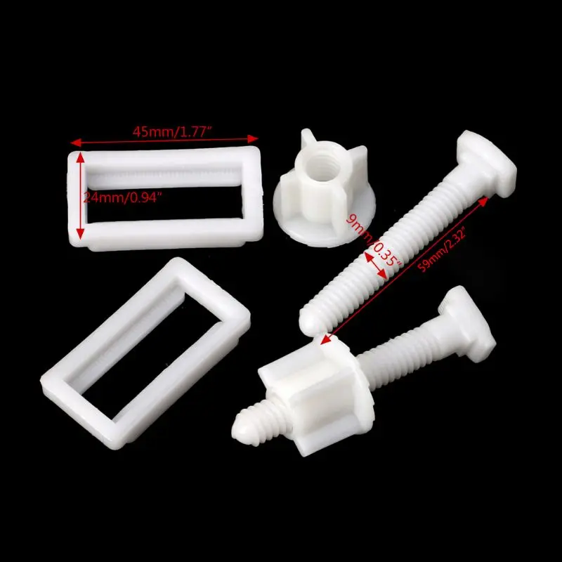 1 Pair Toilet Seat Expansion Screw Hinges Easy Install Small Rubber Top Universal Fixing Professional Nuts Accessories