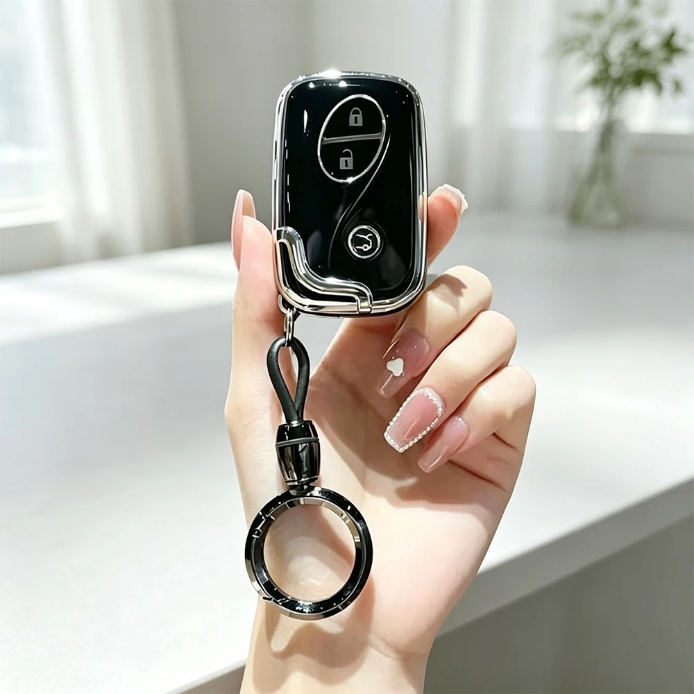 3Buttons TPU Car Key Shell For Lexus GS430 ES350 GS350 LX570 IS350 RX350 IS250 Smart Remote Key Fob Case Keyless Keyring
