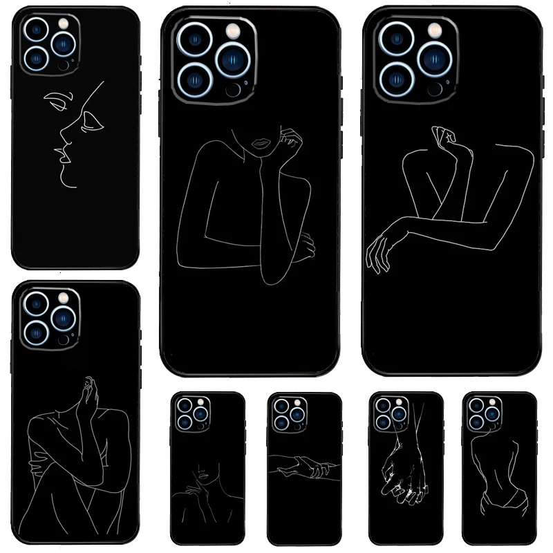 Черный чехол с абстрактным линейным рисунком для ZTE Nubia RedMagic 11 Pro 10 9 8 9S 8S 10S Pro Plus 5G 5S 6S 7S 6 7 Pro 11 Air Cover