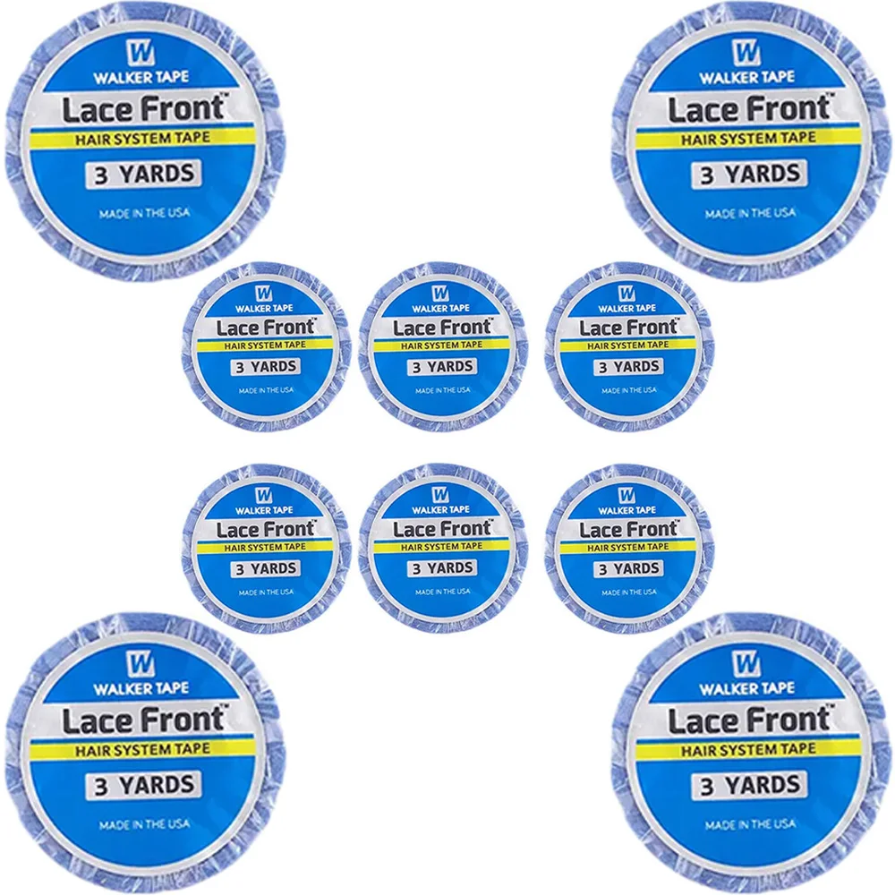 

3 Roll 0.8 CM*3 Yards Super Hair Blue Tape Double-Sided Adhesive Tape for Hair Extension/Lace Wig/Toupee