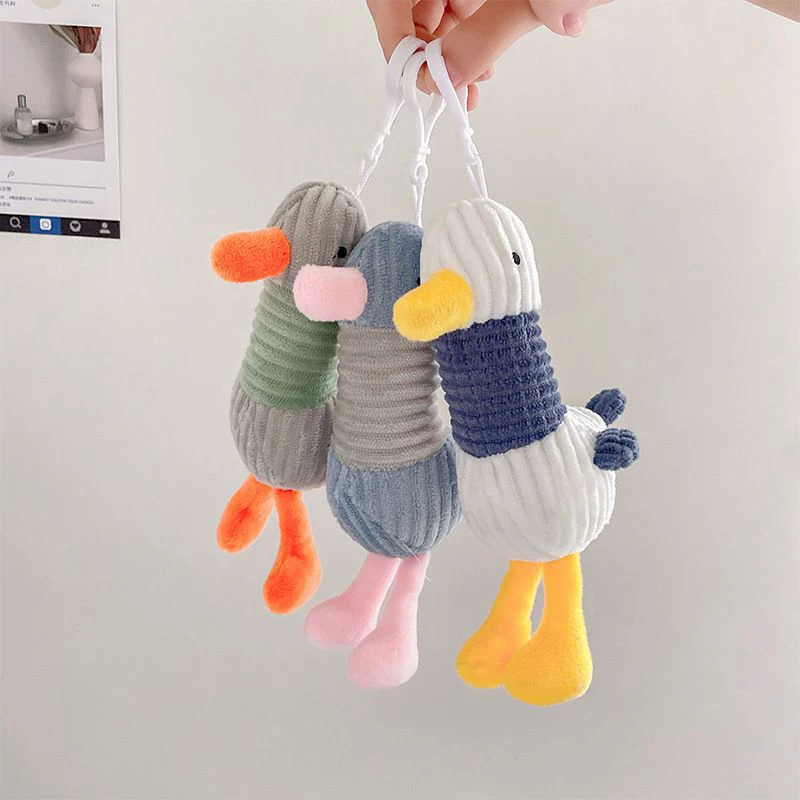 1PC Cartoon Cute Plush Ugly Duck Keychain Toy Soft Key Ring Lady Girl Charm Bag Pendant Car Kid Duck Keyring Children Gift