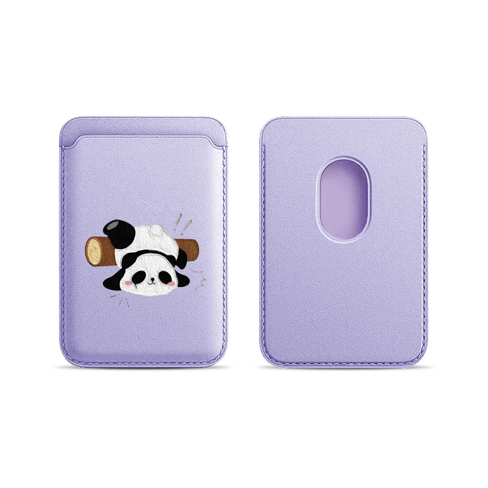 Lustige Panda-Leder-Kartenhülle für Magnetische Hüllen, Geeignet für alle iPhone Magsafe-Karten-Handyhüllen – Detail 8