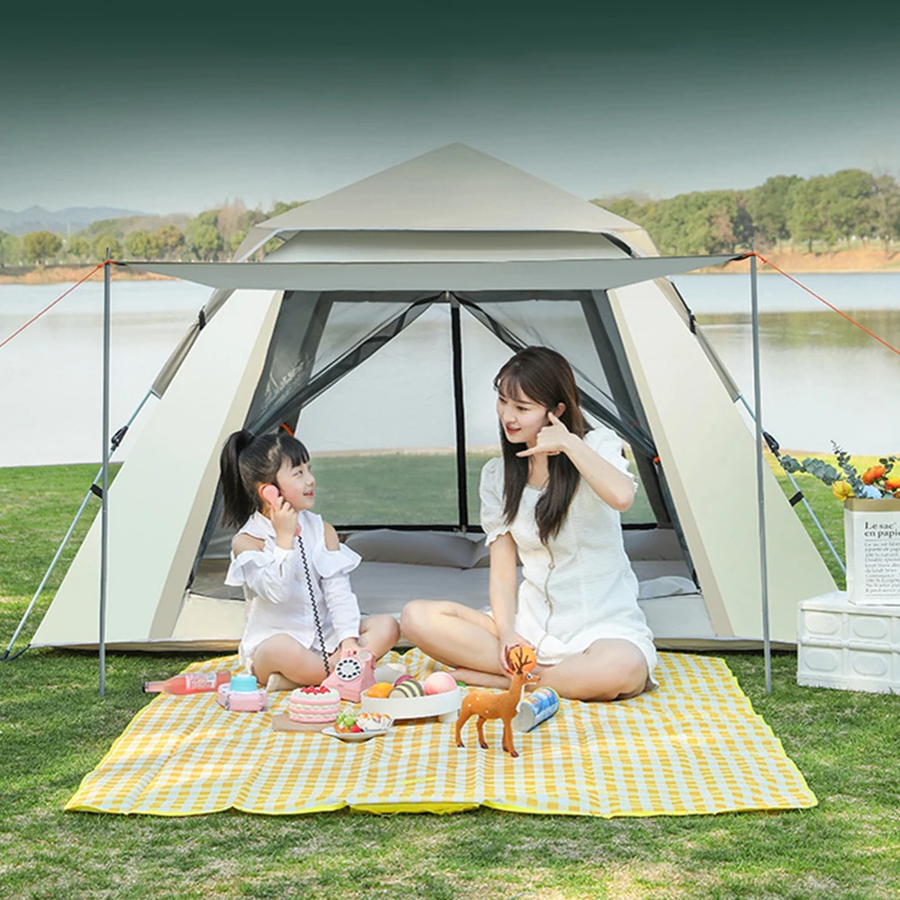 

Easy Pop Up Camping Tents Waterproof Two Doors Instant Tent Automatic Quick Opening Backpacking Tent for Family Camping Tent