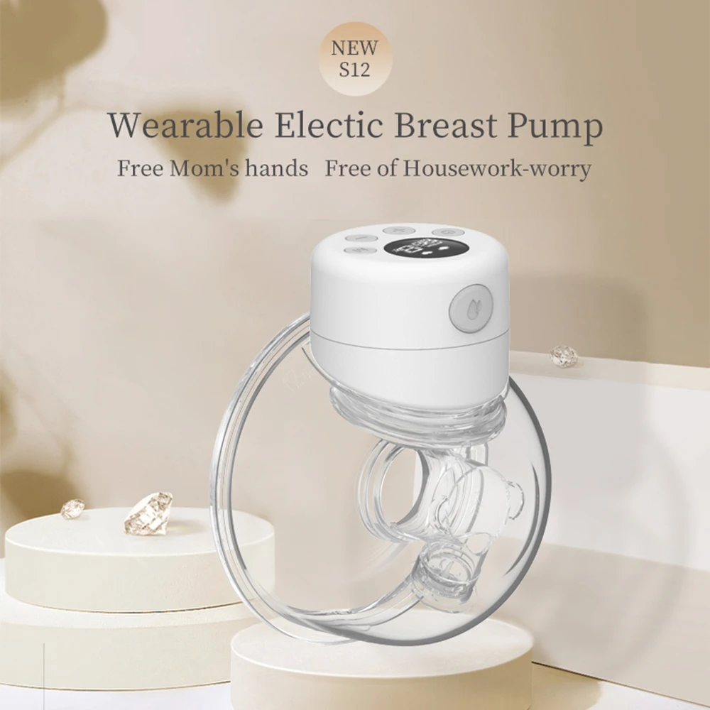 Wearable Electric Breast Pump Silent Invisible Hands Free Breast Pump 2 Modes 9 Levels Adjustable LCD Intelligent Timing Pump