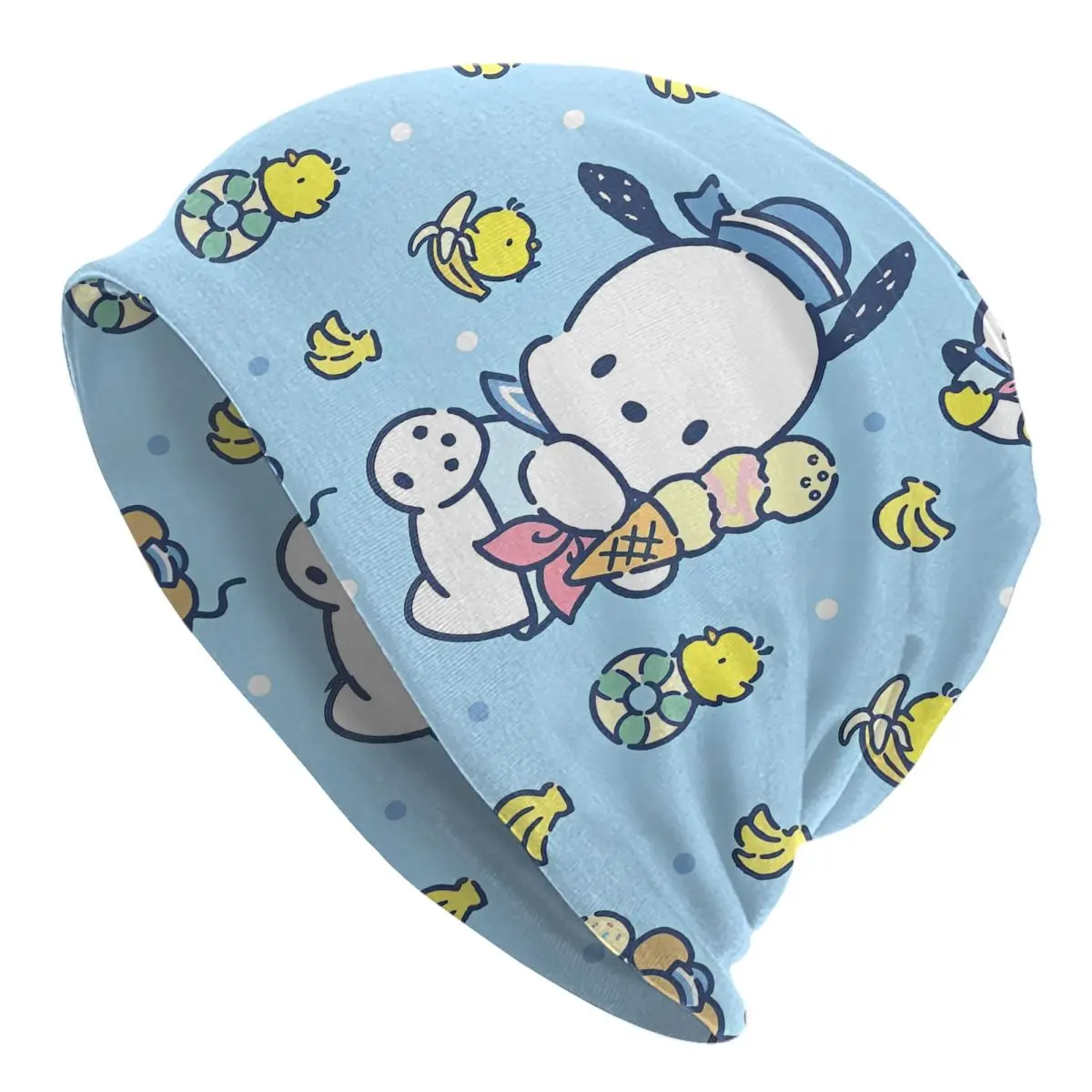 

Pochacco шляпа с капюшоном для мороженого, крутая уличная шапка Skullies, мужская и женская теплая шапка двойного назначения