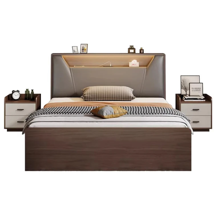 

For Wholesale Modern Home Furniture Bedroom Set Storage Queen Bed Frame Multifunctional Double King Size Wooden Beds