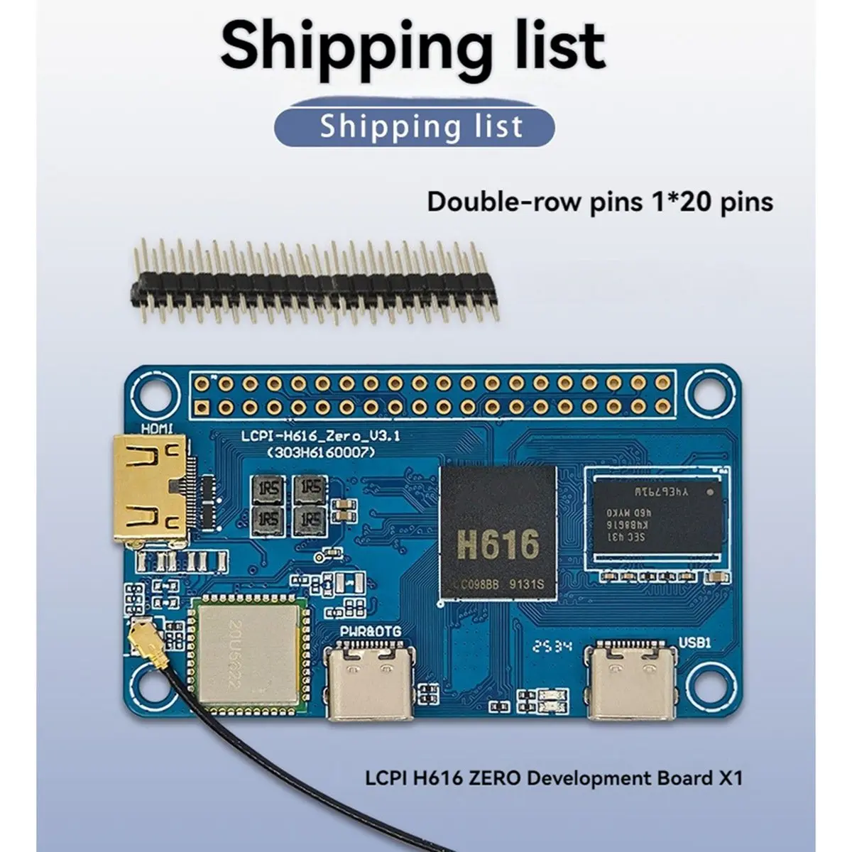 (ABDH) For Allwinner H616 ZERO Development Board 1G ARM Motherboard Supports 4K/60fps TV Box Module for OTT IPTV