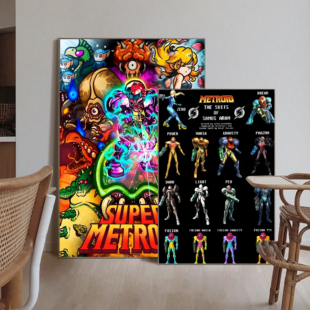 Metroid Prime Good Quality Prints and Posters Vintage Room Home Bar Cafe Decor Aesthetic Art Wall Painting