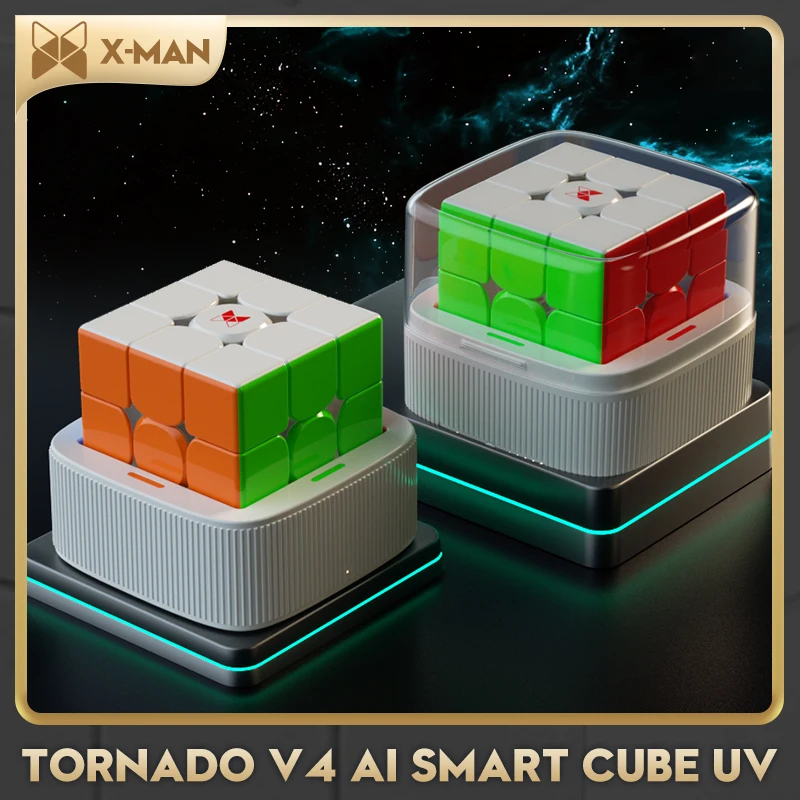 

[CubeFun] QiYi X-Man Tornado V4 AI Smart Cube UV Magnetic Magic Speed Cube Stickerless Professtional Fidget Toys Puzzle