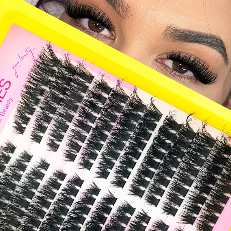 Extra Volume & Length Fluffy Natural Effect Cluster Eyelash Extensions -12 Rows (L-R Independent) Reusable DIY Lash Clusters image 5