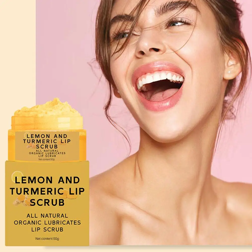 30g Turmeric Lip Scrub Lip Treatment Balm Exfoliating And Lines Balm Lip & Cracked Prevention Reduces Dry Lip Hydrating O2b0