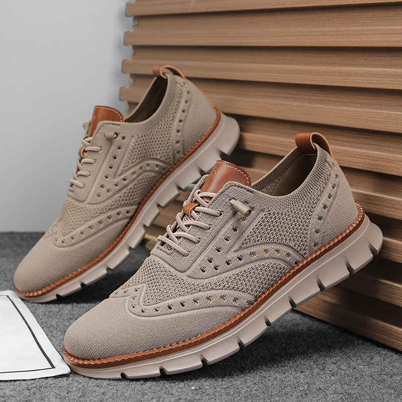 Men's Casual Shoes Mesh Breathable Business Office Shoes Designer Comfortable Soft Soled Fashion Shoes Sports Slip On Sneakers