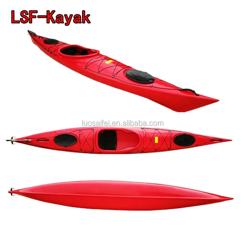 

17FT 1 Paddler Single Sit In Sea Kayak With Adjustable Pedal For Sale Ship To The Port