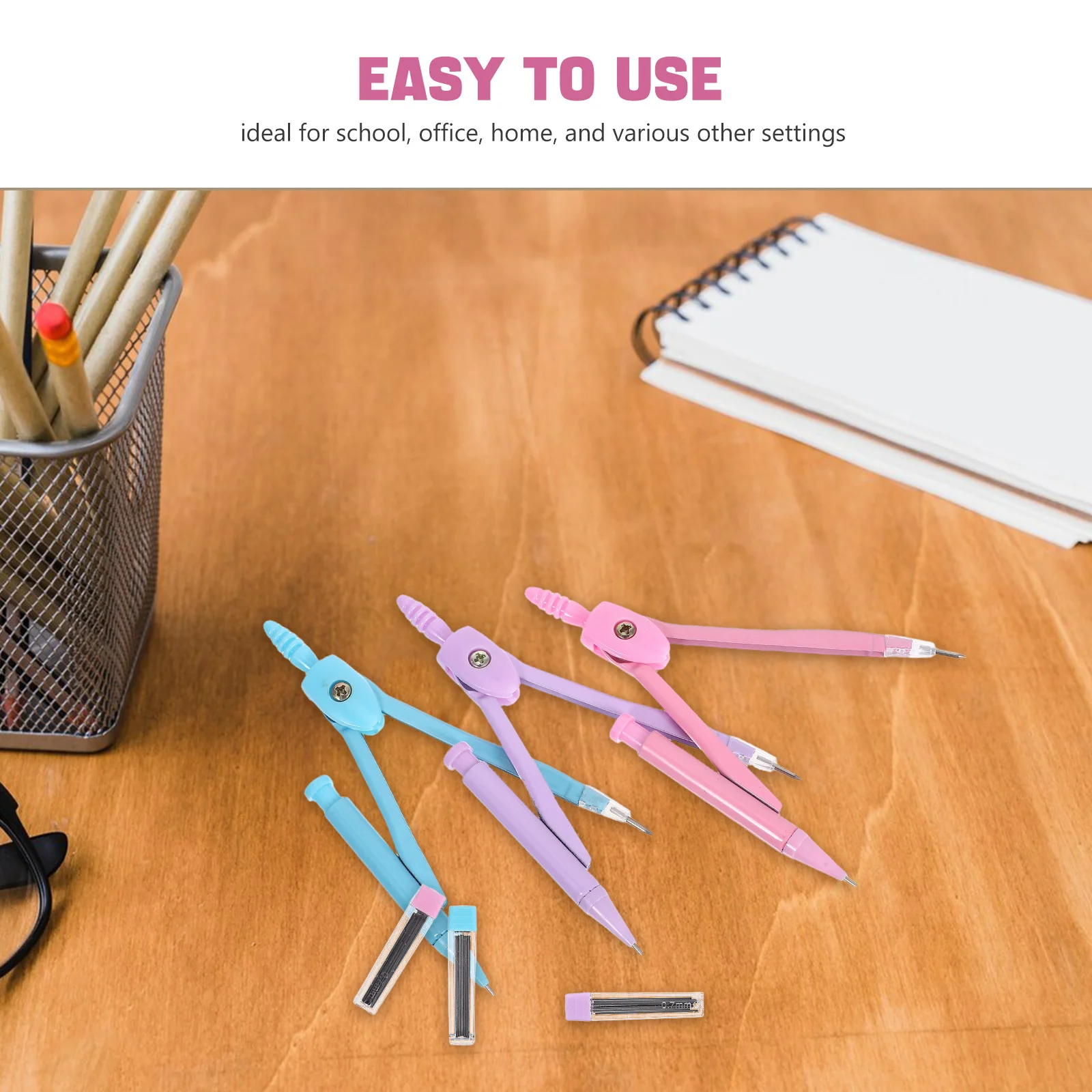 3 مجموعات من أدوات البوصلة المعدنية، تصميم أنيق، تعديل سلس، رسم دقيق، هيكل قوي، عملية سهلة، رسم دائري