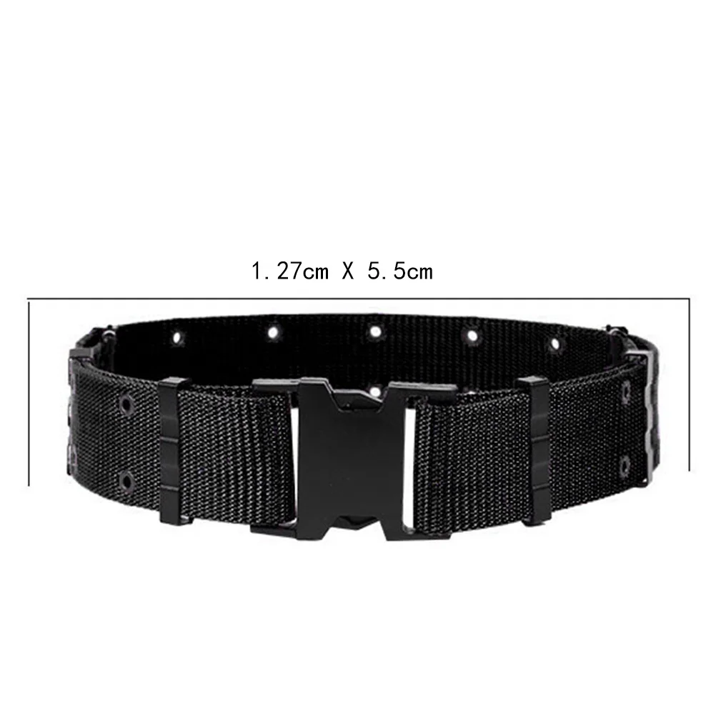 Man Casual Belt Black Canvas Adjustable Outdoor Waistband Men Armed Web Belt Durable Quick Release