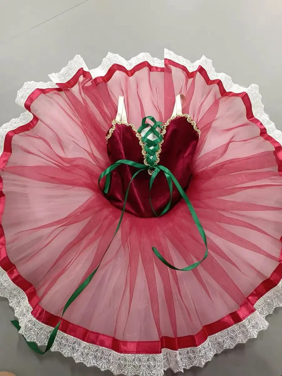 Ballett kleid rot romantische Ballett Tutu Kinder Leistung Tanz kostüme Prinzessin Kleid Mädchen lange Tutu Röcke Samt Tops