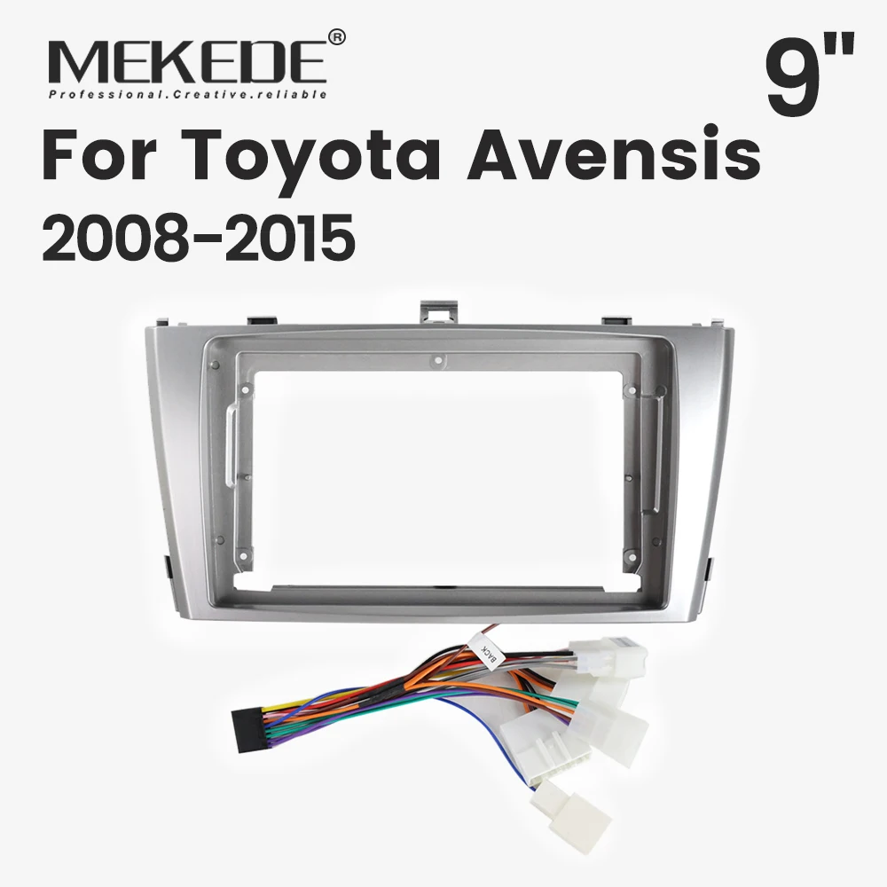 Mekede Mittel konsole Autoradio Matching Panel Kit Rahmen Kabelbaum Trim Adapter Panel Kabel für Toyota Avensis 2006-2011