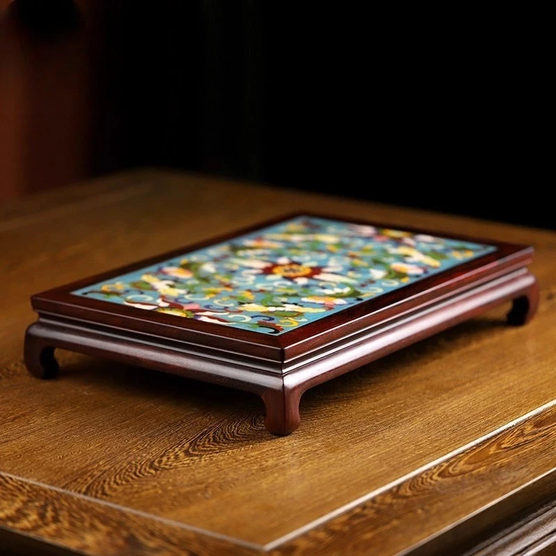 

Red sandalwood dried tea tray base mortise and tenon coffee table ornament