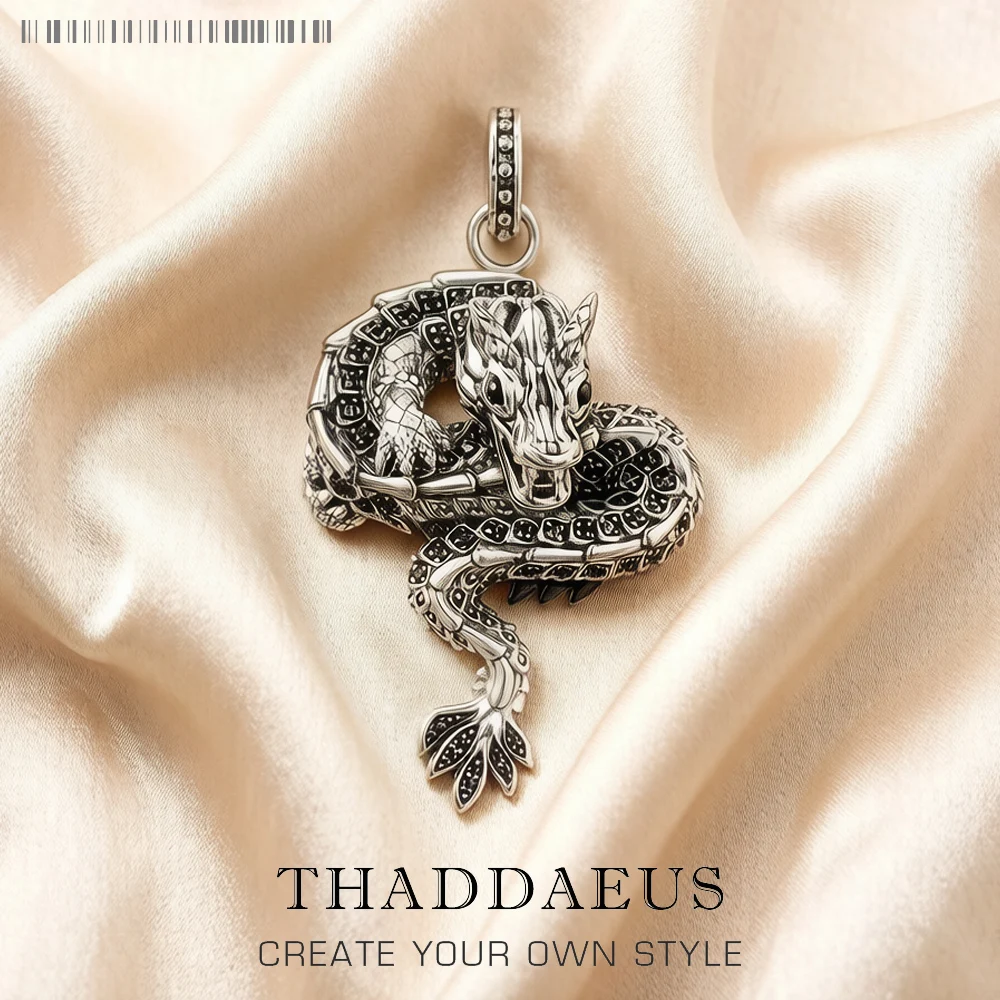 Pendant Dragon Black Brand Fashion Jewelry Europe 925 Sterling Silver Accessories Gift For Woman & Men