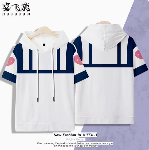 Anime JoJo's Bizarre Adventure Jonathan Joestar Short Sleeve T-shirt Summer Cosplay Costume Casual Student Loose Tops