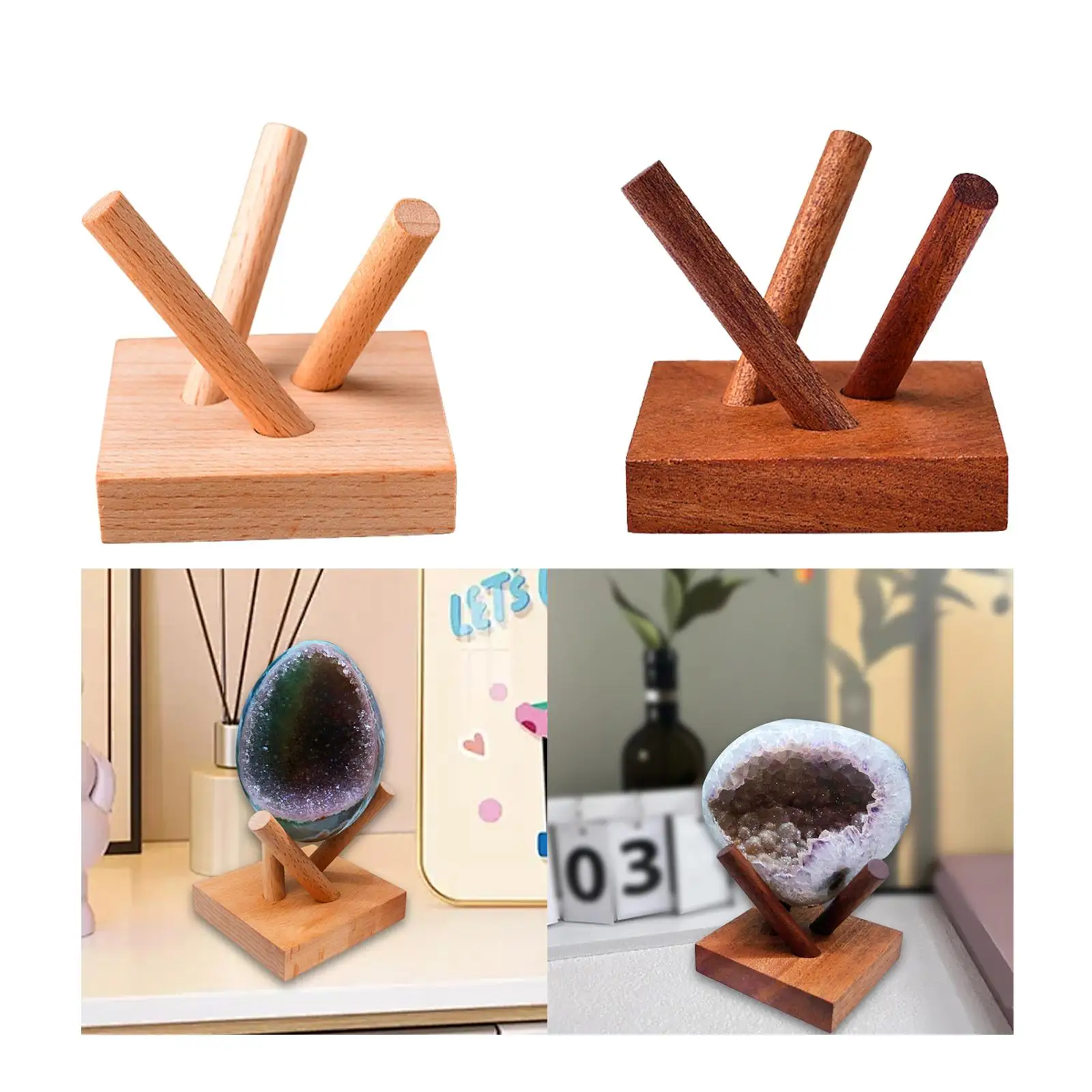 Wooden Display Stand Stable Stylish Pedestal for Office Farmhouse Home Decor #3