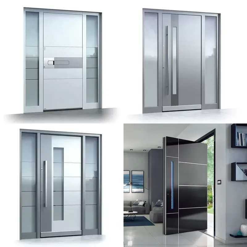 Custom Villa Main Entrance Door Security Aluminium Mental Modern Front Entry Stainless Steel External Doors for Houses