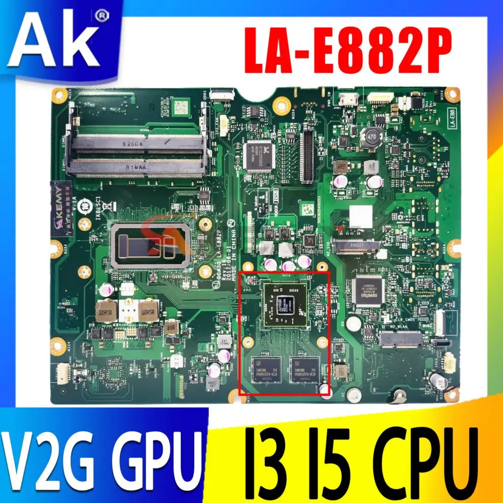 

LA-E882P Mainboard For Lenovo AIO 520-22IKU 520-24IKU All-in-One Motherboard with 4405U 4415U I3 I5 CPU DDR4 V2G GPU