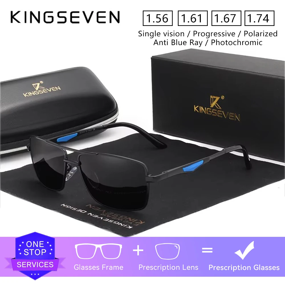 KINGSEVEN Moda alla moda Lenti ottiche Occhiali da sole Uomo Guida Occhiali da esterno Prescrizione Miopia Ipermetropia Occhiali progressivi
