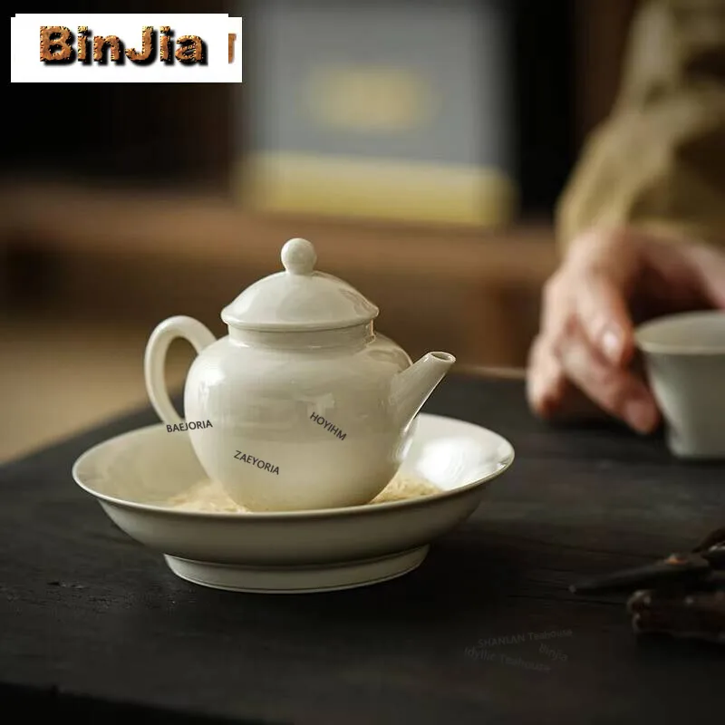 

Retro Plant Ash Solid Color Teapot Household Handmade Simple Teapot Vintage Healthy Pot Tea Brewing Small Kettle Teaware Gifts