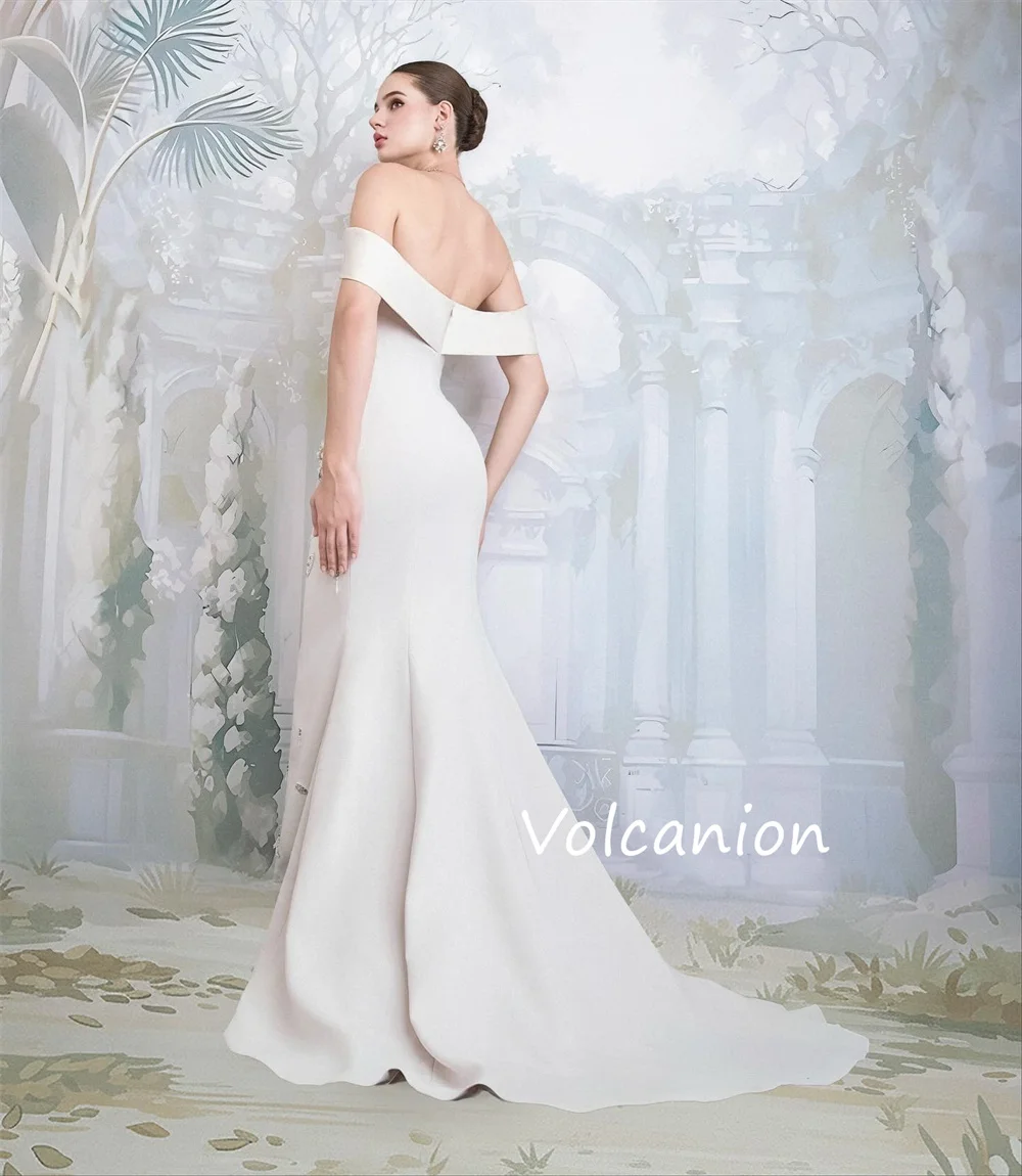 Personalizado exquisito Jersey plisado lentejuelas trompeta fuera del hombro vestidos largos ocasión a medida celebridad Formal