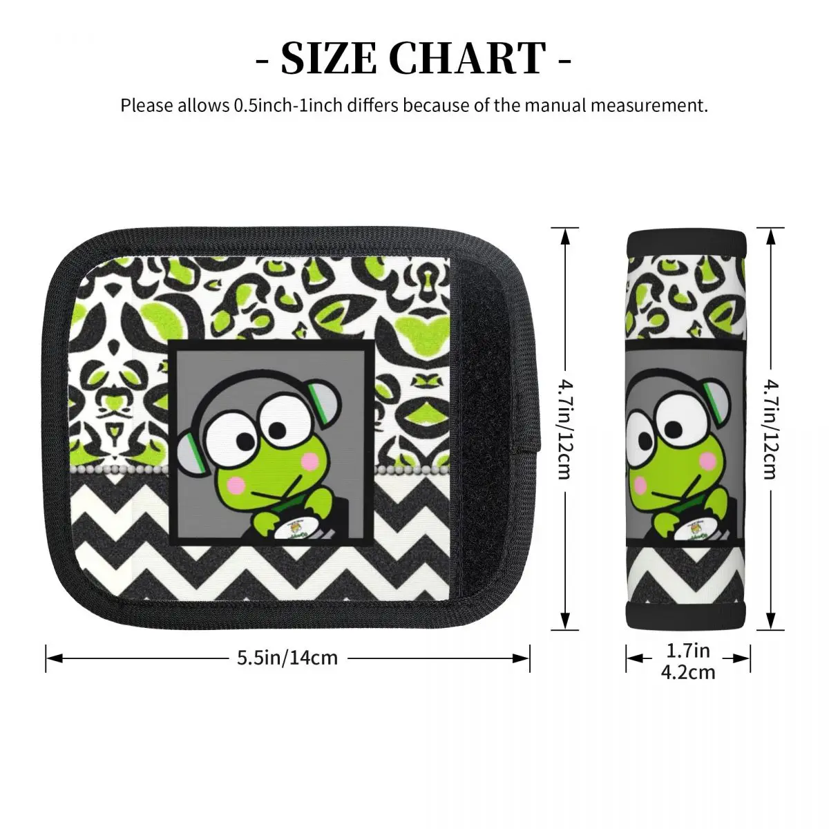 مخصص لطيف Kerokero Keroppi 2 قطعة مقبض الأمتعة التفاف لينة قبضة غطاء مقبض مقبض قبضة النيوبرين الأمتعة لسيارة الداخلية #3