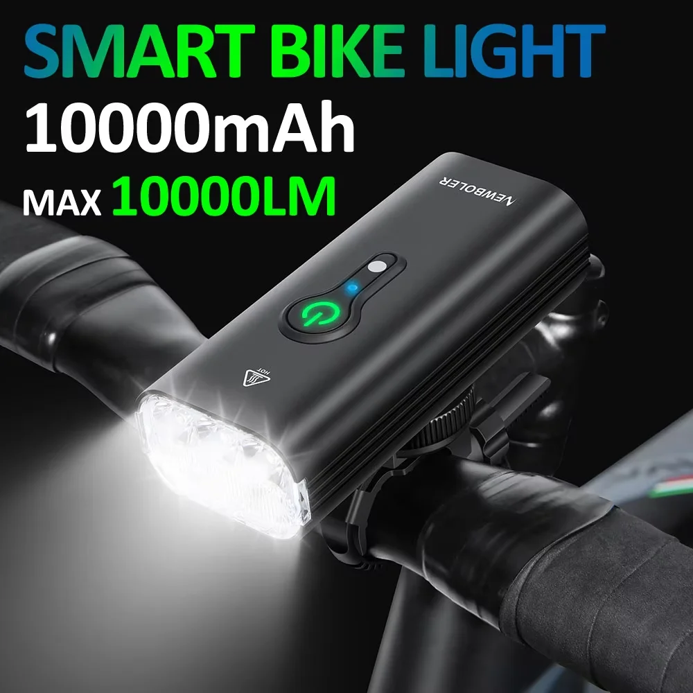 NEWBOLER 10000mAh Intelligente Fahrradlampe Vorne 10000LM Fahrradlicht Wasserdicht USB-Ladung MTB Rennradlampe Fahrradzubehör
