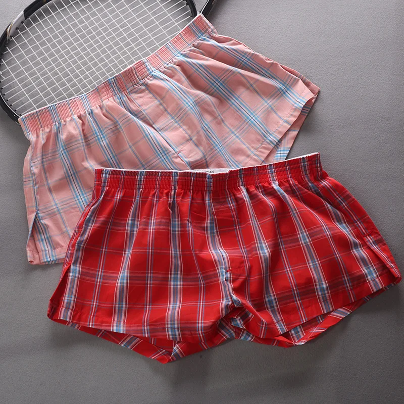 SEOBEAN MĘSKIE SEXY SZORTY BAWEŁNE DO DOMU COMFORT CHECKERED FIT TRUNKS