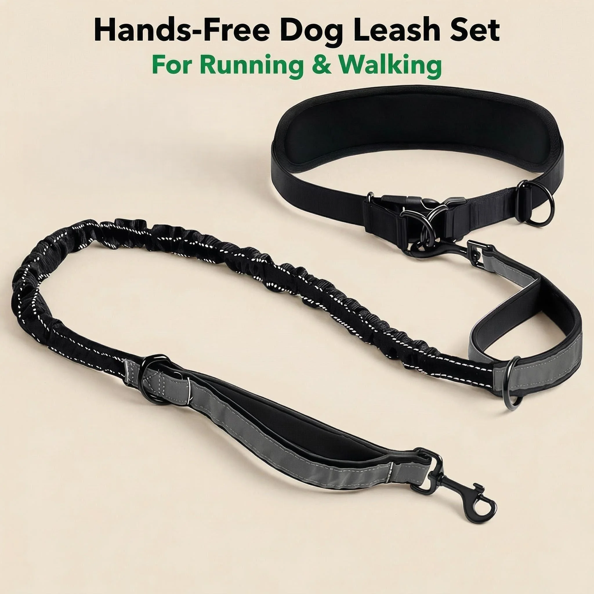 

Светоотражающий регулируемый поводок-ремень для собак (128-185 см), амортизирующий банджи-поводок для маленьких, средних и крупных собак