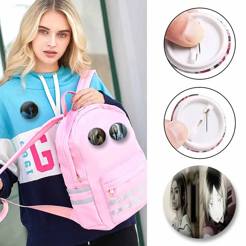 Japanese TV Show Alice in Borderland Button Badge Kawaii Shuntaro Chishiya Lapel Pins DIY Backpack Pencil Bag Decorative Brooch